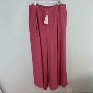 Refinity Wide-Leg Lined Flowy Pants-Love Interest Rose Color NWT Size Medium/18